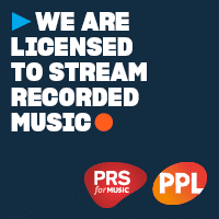 We are licensed to stream recorded music through PRS for Music & PPL UK